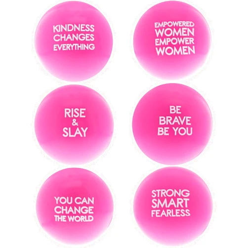 Juvale 6 Pack Motivational Stress Ball for Adults, Hot Pink Sensory Ball for Women, Hand Exercise Balls with Inspirational Quotes, Foam Balls, Fidget Tools, 2.5 Inches
