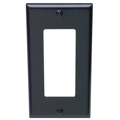Leviton 80401-E Standard Size Thermoset Device Mount 1-Gang Decora/GFCI Device Decora Wallplate, Black