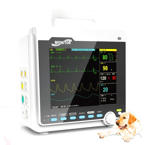 CONTEC Veterinary Patient Monitor Multi 6 Parameters Monitor for Pets Cats Dogs Animals Use in Home Clinic (CMS6000VET)