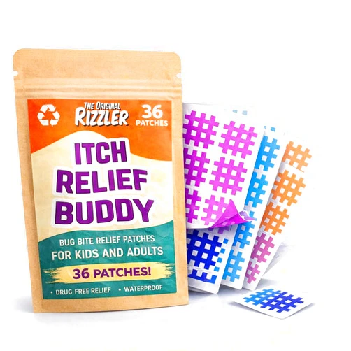 The Original Rizzler Itch Relief Buddy – Eco-Friendly Bug Bite Patches | 36 Chemical-Free, Waterproof Stickers for Fast Mosquito Bite & Insect Sting Relief – Fun Colors, Kid & Adult Safe