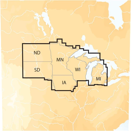 Navionics Plus Regions North Lake Charts on SD/MSD,Black