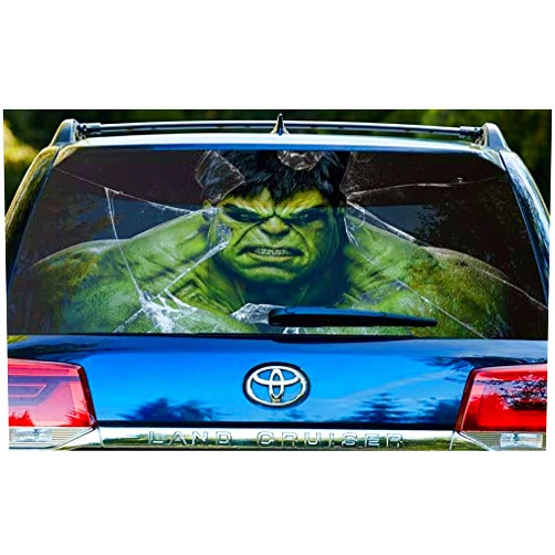Stikka Vinyl Car Rear Window Full Color Graphics Decal Hulk Broken Glass Sticker