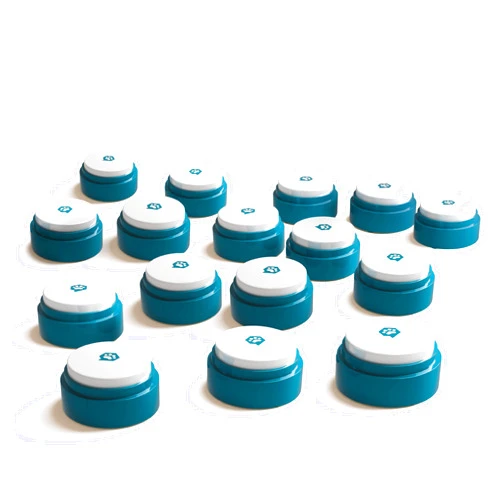 FluentPet Basic Buttons 16-Pack | Recordable Buttons with Batteries Included for Dogs and Cats | Customizable Cat/Dog Buttons for Communication | HexTiles Required (Sold Separately)