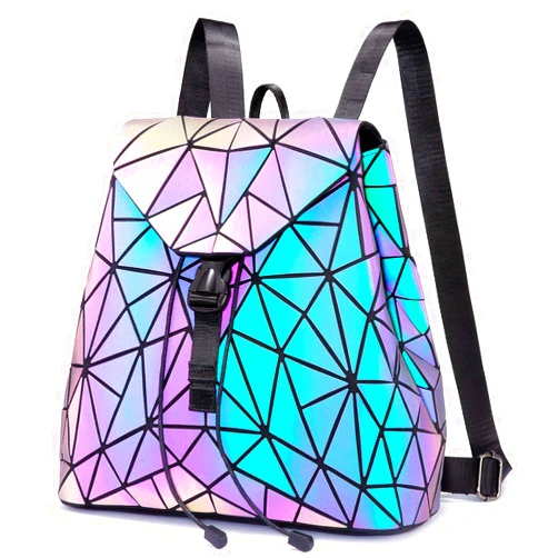 LOVEVOOK Geometric Luminous Purses and Handbags for Women Holographic Reflective Crossbody Bag Wallet