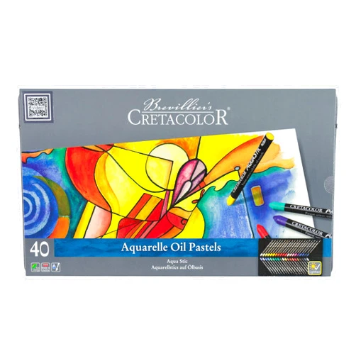 CRETACOLOR AquaStic Oil Pastel Set, 40-Color, Multi