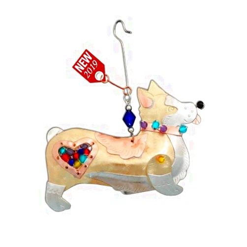 Bulldog Depot BD Holiday Collection- Duchess The Corgi Metal Holiday Ornament
