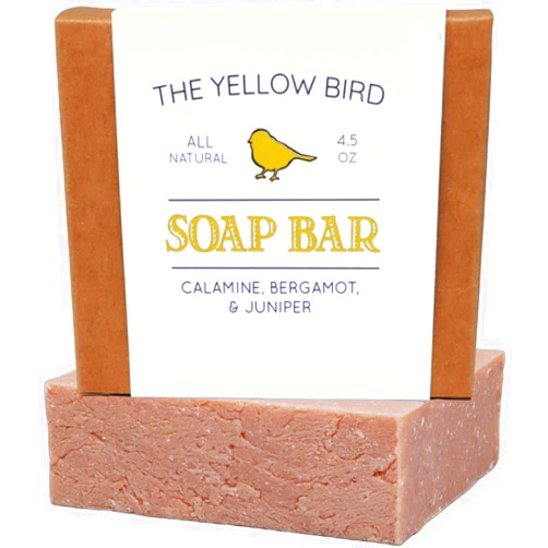 The Yellow Bird Yellow Bird Handmade Natural Calamine Bar Soap - Organic Cleanser For Bath, Face, and Body.