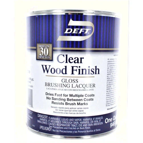 Deft Interior Clear Wood Finish Gloss Brushing Lacquer, Quart