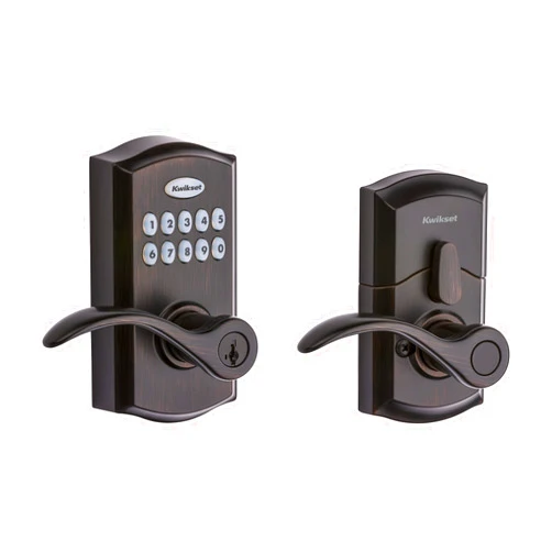 Kwikset SmartCode 955 Pembroke Light Commercial 10-Button Keypad Electronic Lever, Featuring Convenient Keyless Entry, 3-Year Batter Life and High Traffic Durability Venetian Bronze