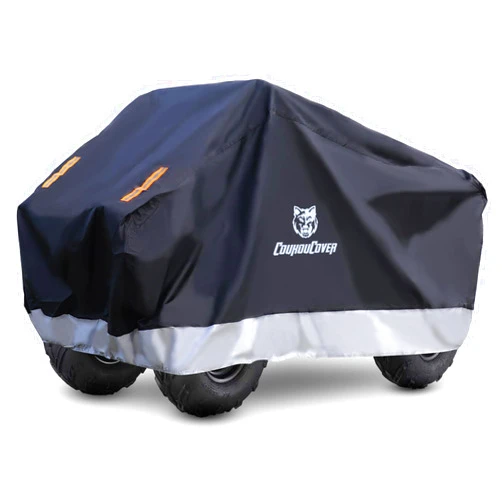 CoukouCover ATV Cover, Waterproof Outdoor Heavy Duty 4 Wheel Cover All Weather Outdoor Storage Quad Cover with Reflective Stripes for Honda Kawasaki Polaris Yamaha Suzuki (XXXL 100