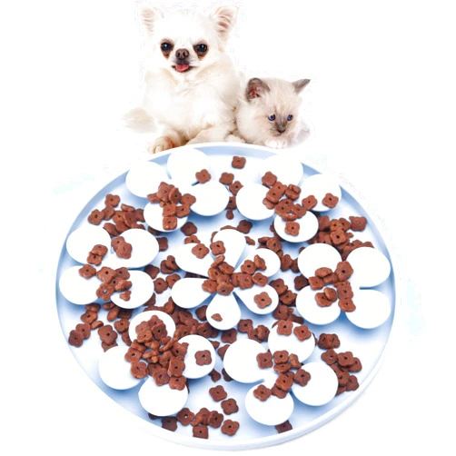 Nopisen Silicone Pet Slow Feeder Snuffle Mat，Dog Sniff Mat Lick Mat for Smell Training Slow Eating with Suction Cup，Lick Mat for Dogs Cats (Blue)