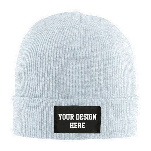 Custom Knitted Beanie Hats,Personalized Add Your Image Skull Cap Winter Warm Hat for Men Women Gray, One Size