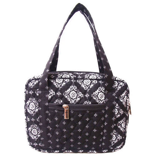 DIWI Quilted Bible Cover Large Sizes 10 X 7 X 2.75 Inches Bible Tote Good Book Case (L, C2 Deep Night)