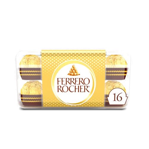 Ferrero Rocher, 16 Count, Gourmet Milk Chocolate Hazelnut, Chocolate Gift Box, Individually Wrapped, 7 oz