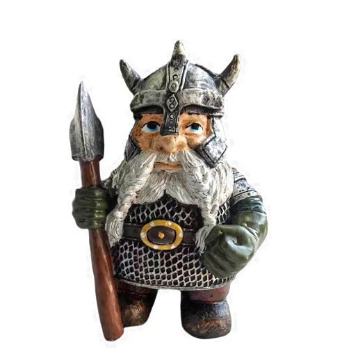 MOOCOCO Viking Gnome Statue Mini Gnome Victor Norse Dwarf Figurine for Garden Lawn Home Decor