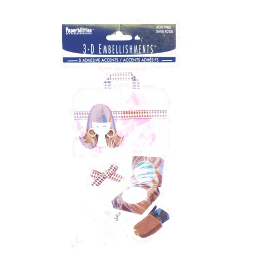 Paperbilities 3-D Embellishments, 5 Adhesive Accents-Makeover