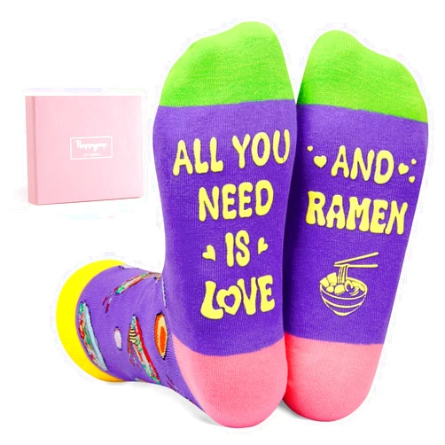 HAPPYPOP Ramen Gifts Ramen Noodle Gifts - Ramen Socks Men Women Pasta Spaghetti Food Socks