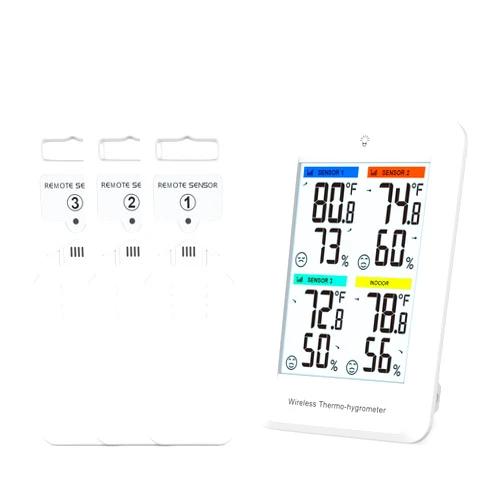 AMIR Indoor Outdoor Thermometer Hygrometer Wireless Weather Stations, Digital Hygrometer Indoor Thermometer with 3 Remote Sensors, Temperature Humidity Monitor Gauge with Backlight, 328ft Range