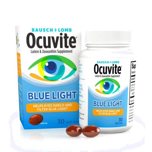 Ocuvite Bausch + Lomb Ocuvite Blue Light Lutein 25mg Lutein & Zeaxanthin Supplement, 30 Softgels