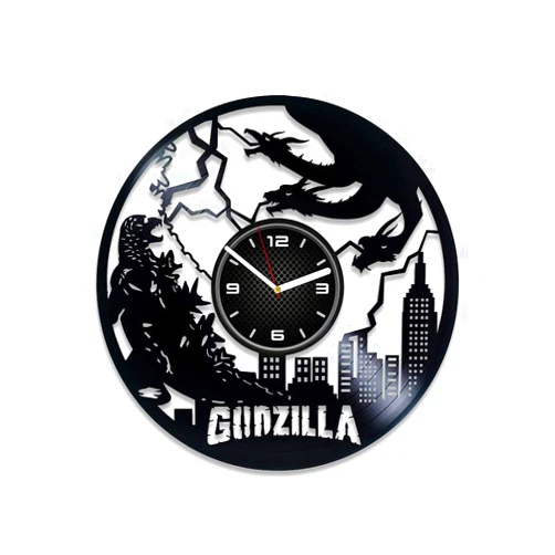Kovides King of The Monsters 12 Inch Vinyl Record Wall Clock - Comics Movie Dagon Titanus Gojira - Birthday Gift for Man
