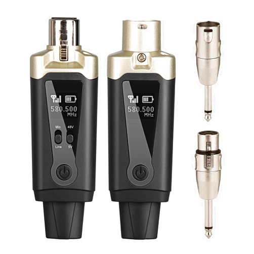 Tiimge UHF Wireless XLR Transmitter and Receiver with 48V Phantom Power,Rechargeable Mic Adapter 16 Channels 196ft Range for Dynamic/Condenser Microphone,Audio Mixer,Electric Guitar/Bass