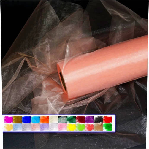 Ableme Deco Organza Tulle Fabric Rolls, Crystal Organza 12