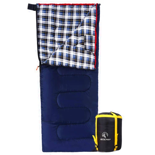 REDCAMP Cotton Flannel Sleeping Bag for Camping Backpacking, Adults Cold Weather Envelope Sleeping Bags with 2/3/4lbs Filling