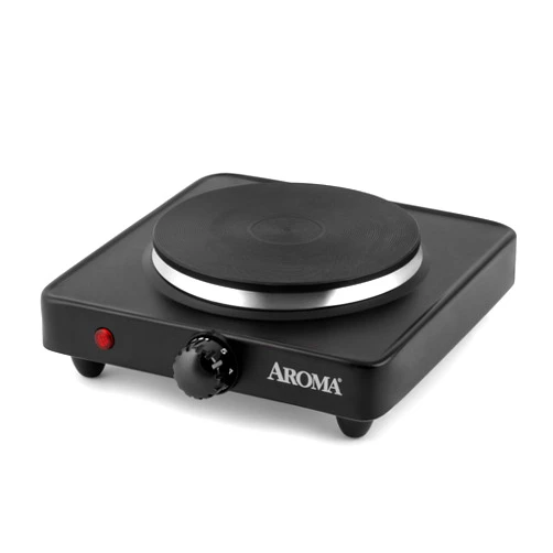 Aroma Housewares AHP-303 Single Burner Hot Plate, Metal, Black
