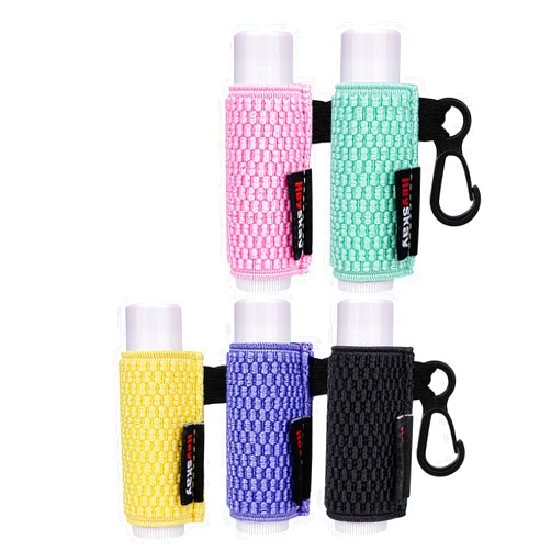 HEYSKAY 5PCS Lip Balm Holder Keychain Lipstick Sleeves Keychain Lip Gloss Holder Chapstick Elastic Sleeves(Yellow/Purple/Pink/Aqua/Black)