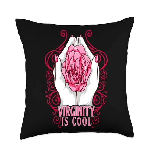 Virginity Apparel Virginity Is Cool Flower Celibacy Sexual Abstinence Chastity Throw Pillow