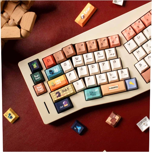 Hunfuthr PBT Keycaps, Custom Retro Keycaps, 150keys Cute Cherry Profile Keycaps Set, Dye-Sublimation Animal Keycaps for 60% 65% 70% 75% 100% MX Switches Mechanical Keyboards