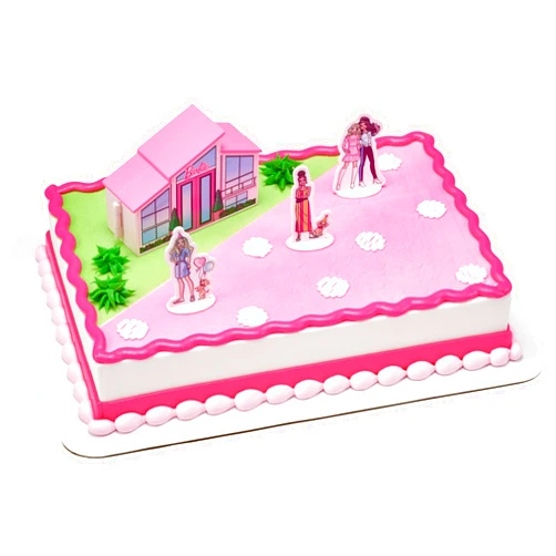 DecoPac DecoSet Barbie Dreamhouse Adventures Cake Topper, 4 Piece Decoration With Dreamhouse and Friends, for Birthday Cake, Ready to Use