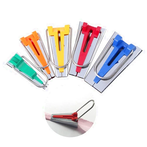 LotCow Sewing Bias Tape Makers Set of 5 Sizes Fabri Bias Tape Maker Kit 6mm 9mm 12mm 18mm 25mm DIY Quilting Tools Kit (Assorted Color)