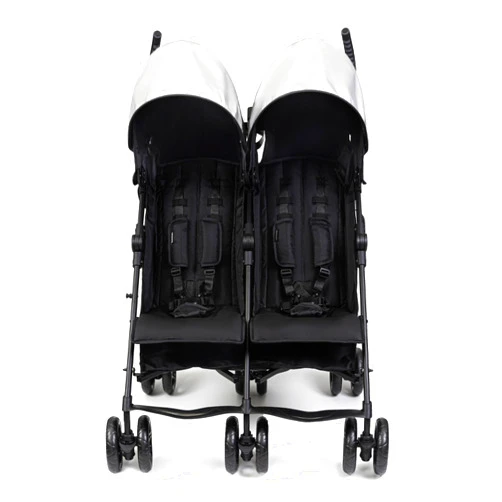 Summer Infant 3Dlite Folding Lightweight Side by Side Double Stroller with 5-Point Safety Harness for Infants and Toddlers, Black