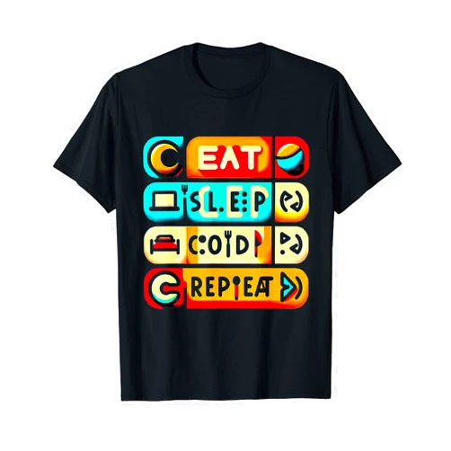 CodeLife Apparel Eat Sleep Code Repeat Programmer Design T-Shirt