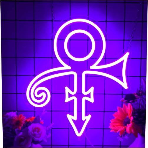 Gippro Prince Purple Symbol Neon Signs for Wall Decor,Dimmable Music Singer Love Symbol Sign,USB Powered Neon Light for Dorm Man Cave Bar Music Studio Party Birthday Gifts(11.8 * 13.3in)
