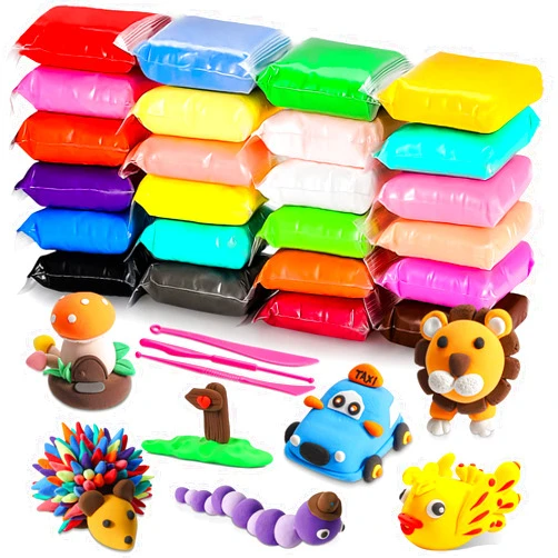 CiaraQ Modeling Clay Kit - 24 Colors Air Dry Ultra Light Clay, Safe & Non-Toxic, Great Gift for Kids.