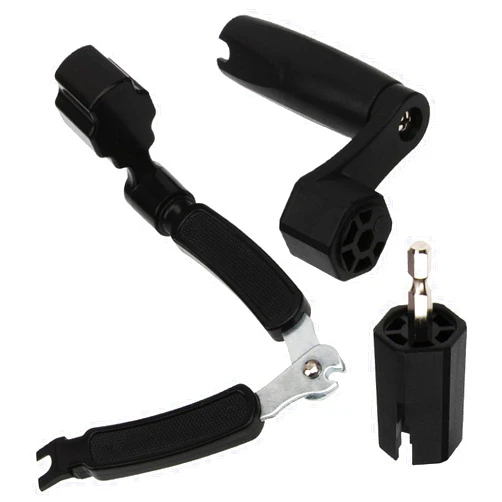 Yootones 2Pcs Yootones Multifunction Guitar String Winder Bridge Pin Remover Speed Peg Puller & Pin Remover String Cutter Compatible with Guitar Bass Repair Tool (Black)