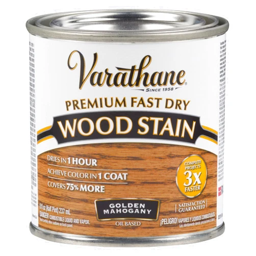 Varathane 262033 Premium Fast Dry Wood Stain, Half Pint, Golden Mahogany, 8 Fl Oz