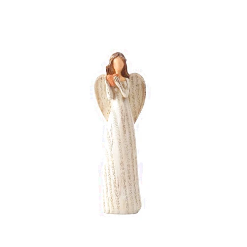 Lsydzh Guardian Angel Figurine - Resin Hand Painted Sculpture Healing Angel Statue Home Table Decoration, Cream Angel Statue Holding Love Hand Painted Home Decoration The Best Gift For Your Mother And Sister