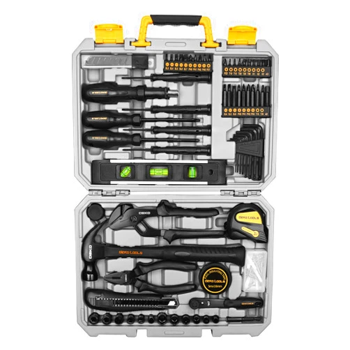 DEKOPRO 150 Piece Tool Set, General Household Hand Tool Kit, Home Repair Tool Kit with Plastic Toolbox Storage Case for DIY Project, Home Maintenance