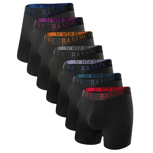 BAMBOO COOL Men's Ultra ComfortSoft Underwear, Moisture Wicking & Breathable No Ride Up Boxer Briefs with Fly, Multipack