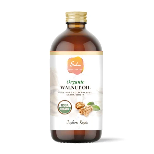 SULU ORGANICS Walnut Oil- USDA Organic Cold Pressed Unrefined Virgin (8 oz)