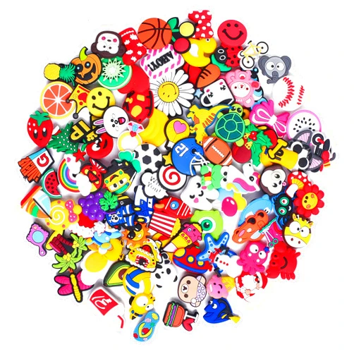 TANSWEET 30,50,100,125 pcs PVC Random Different Shape Shoe Charms for Shoe Decoration