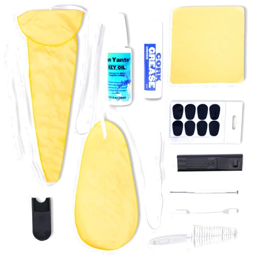 Nan Yante Saxophone Cleaning Kit for Alto Tenor Sax - 11-in-1 Smooth Pull-Through Maintenance Set with Mouthpiece Brush, Key Oil, Cork Grease and Case - Woodwind Instrument Care for Students
