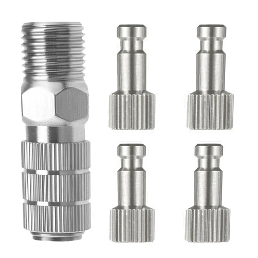 JOYABEST Airbrush Quick Coupler Quick Release Adapter Connecter Kit with 4 Male Fittings 1/8