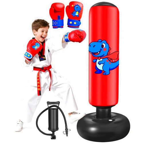 Qoosea Inflatable Punching Bag for Kids: Qoosea 48 Inches Kids Bop Bag Boxing Gloves & Air Pump Dinosaur Toy Gift for Toddler & Kid Ages 3-8,Freestanding Punching Bag Easy to Inflate,Durable Safe Boxing Bag