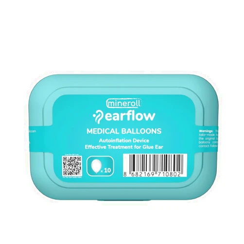 MINEROLL EARFLOW Replacement Medical Balloons x10 Autoinflation Device for Glue Ear Treatment, Eustachian Tube Dysfunction, and Middle Ear Symptoms, Drug-Free Solution for All Ages, 10 Medical Balloons