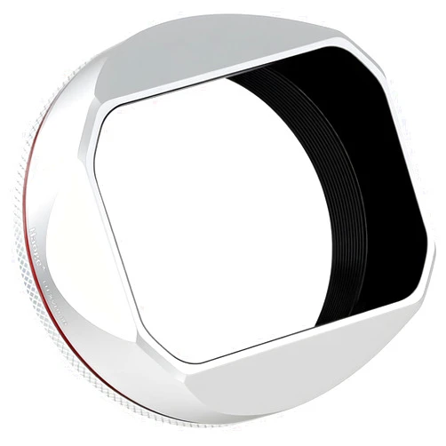 Haoge Square Metal Lens Hood for Fujifilm X100VI Fuji X100V X100F X100T X100S X70 Camera Silver with 49mm UV Filter Adapter Ring LH-XVI100S