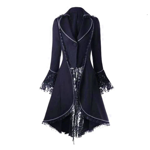 BNisBM Woman Spring Jacket Long-sleeved Vintage waist Back Stitching OverCoat Lace Women Bandage Jacket Women's Coat
